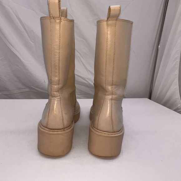 Steve Madden Women's 8M Leather Upper Ivory Mid Platform - Picture 4 of 7